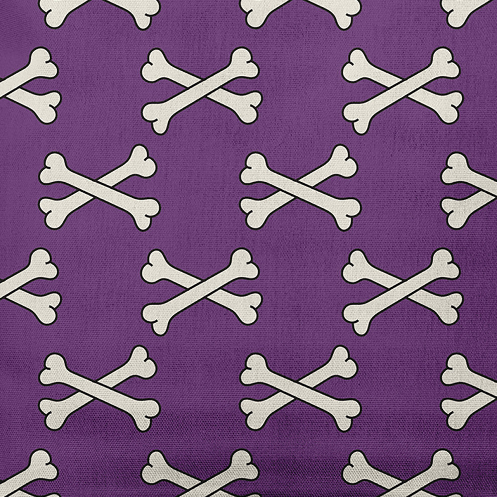 18" x 18" Cross Bones Indoor/Outdoor Polyester Throw Pillow, Amethyst