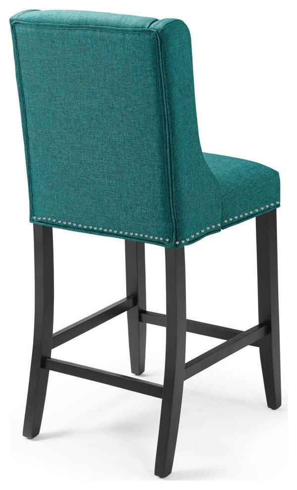 Baron Counter Stool Upholstered Fabric Set of 2 EEI-4016-TEA