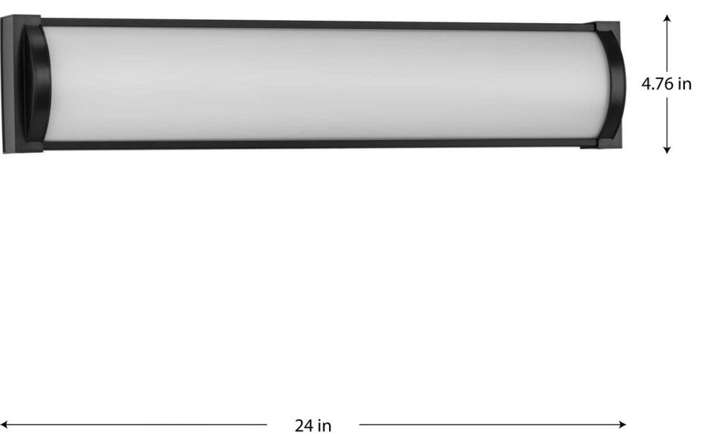 Barril Collection 24" Matte Black Modern Integrated LED Linear Vanity Light