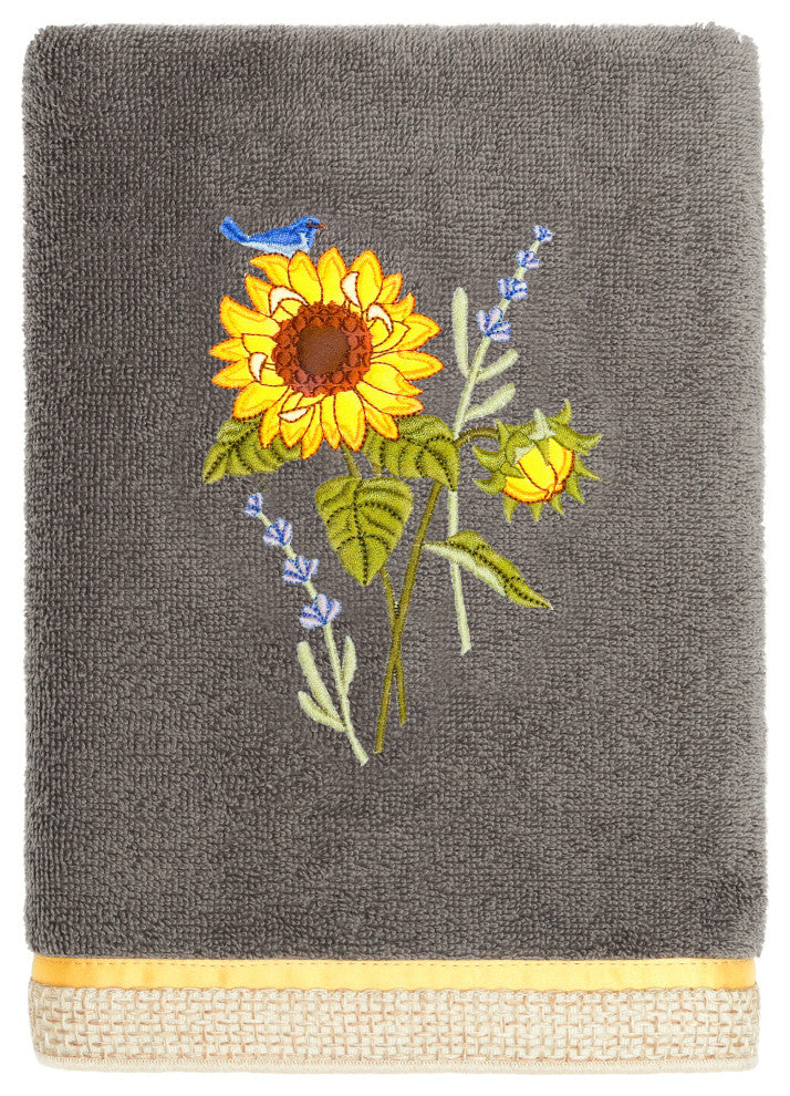 Linum Home Textiles 100% Turkish Cotton GIRASOL 4PC Embellished Towel Set
