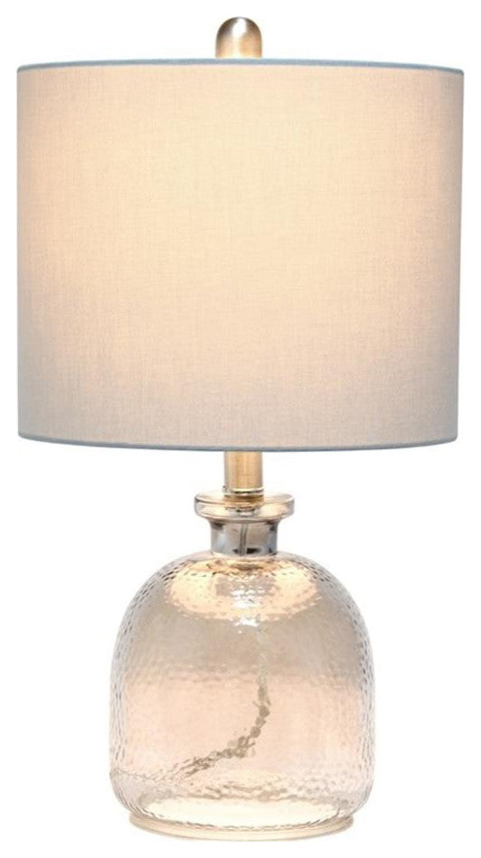 Elegant Designs Textured Glass Table Lamp, Gray