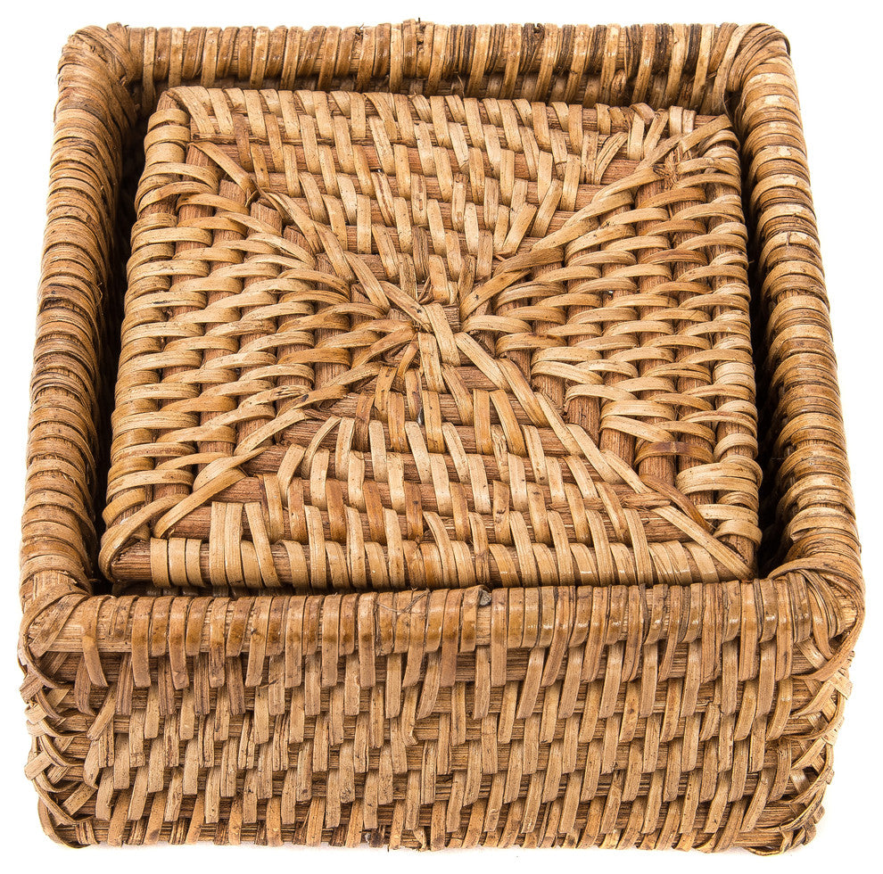 Artifacts Rattan 7 Piece Square Coaster Set