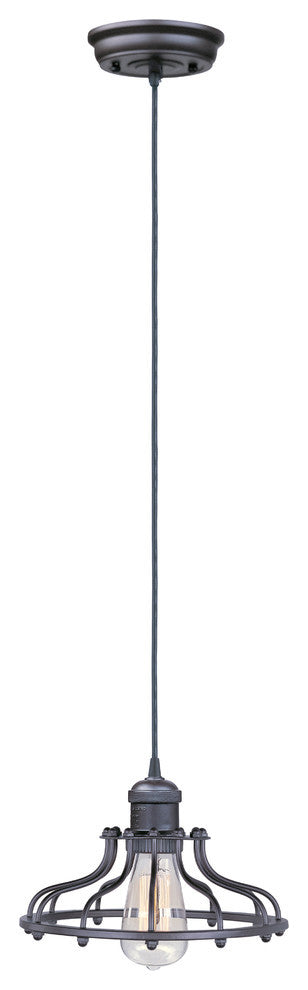 Mini Hi-Bay 1-Light Pendant, Bronze, Without Bulb
