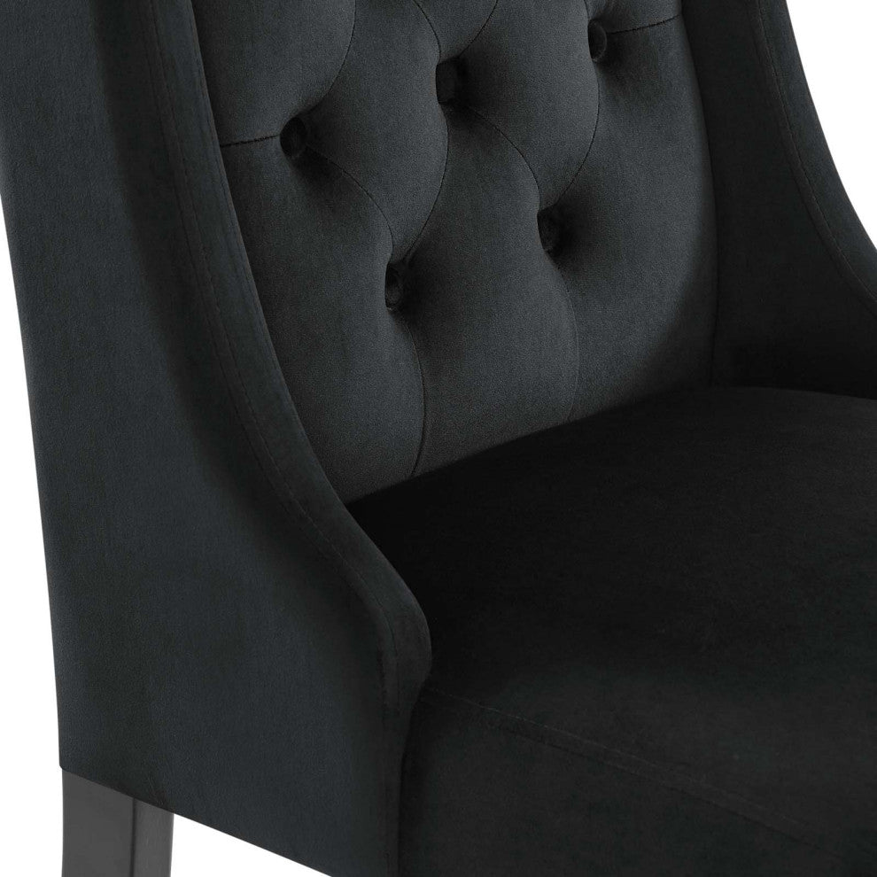 Baronet Performance Velvet Dining Chairs, Set of 2, Black