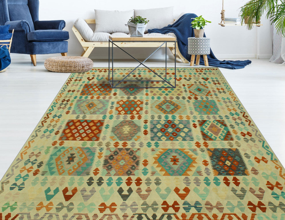 Sangat Kilim Anargul Ivory/Rust Rug, 8'3x11'3