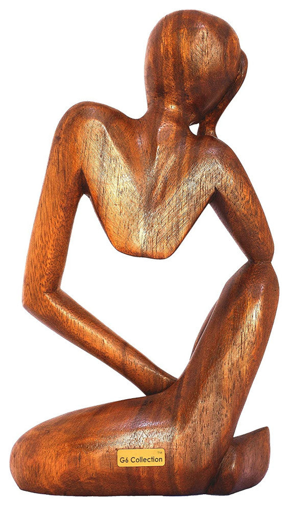 12" Wooden Handmade Abstract Sculpture Statue Handcrafted