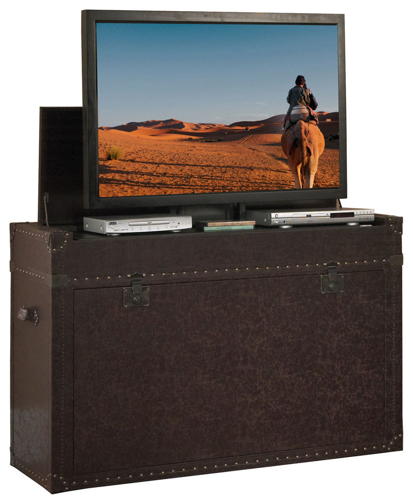 Ellis Trunk End of Bed Anyroom Lift Cabinet, Leather
