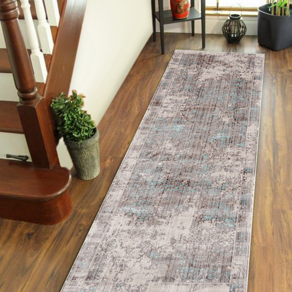 Cambridge Area Rug, Graphite Gray, 7'10" x 10'10", Geometric