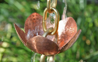 Tara Flower Rain Chain With Installation Kit, 15 Foot