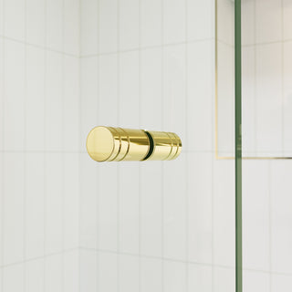 58.25"x60" Frameless Shower Bath Door Wall Hinge, Polished Brass