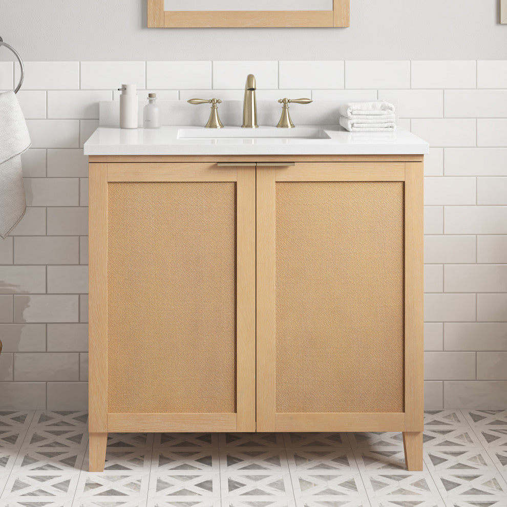 OVE Decors Macy Single Sink Bathroom Vanity, Rustic Ash, 36 in.