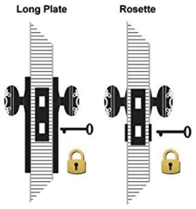 Classic Rosette Interior Mortise Crystal Victorian Knob, Bright Chrome, 2.25"