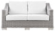 Lounge Loveseat Sofa, Rattan, Wicker, Gray White, Modern, Outdoor Patio