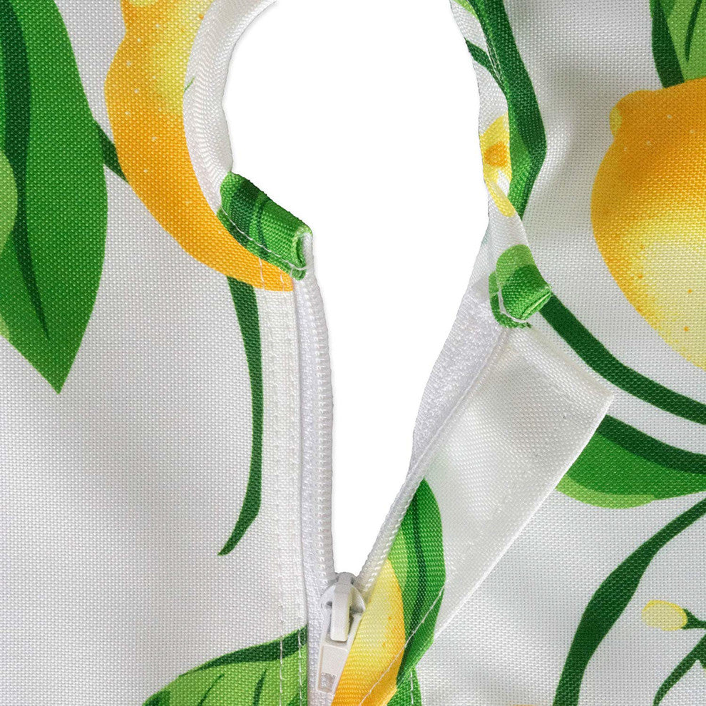 DII Lemon Bliss Print Outdoor Tablecloth With Zipper 60 Round