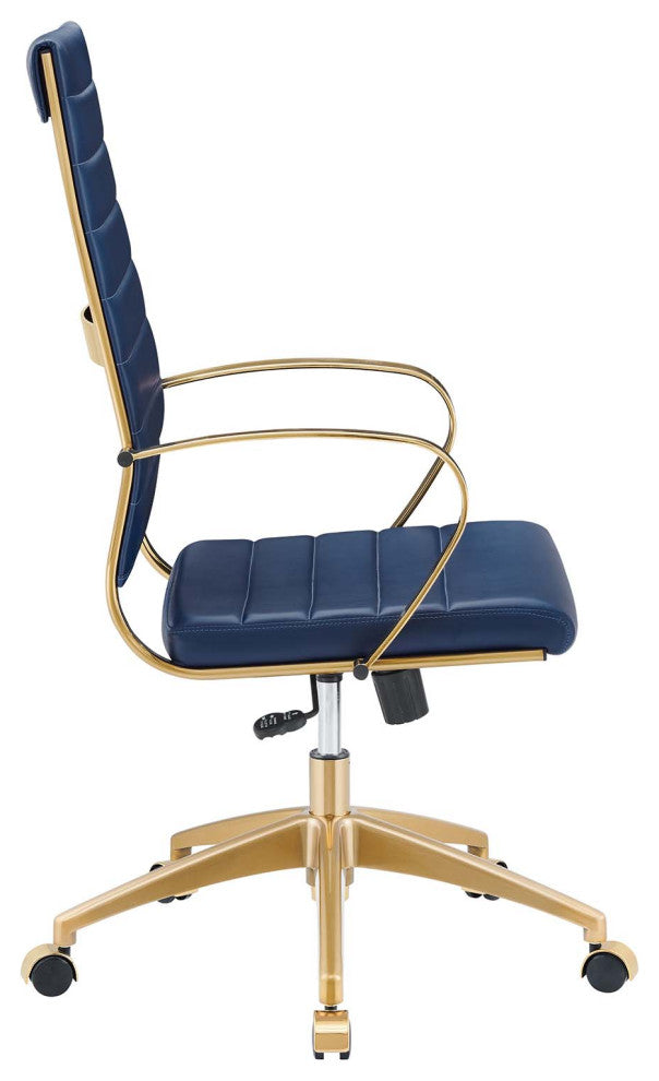 Jive Gold Stainless Steel Highback Office Chair, Gold Navy
