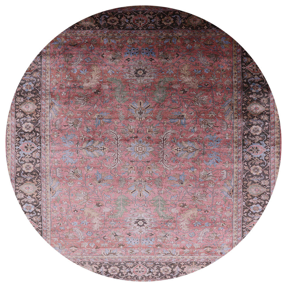 Ahgly Company Indoor Round Mid-Century Modern Area Rugs, 4' Round