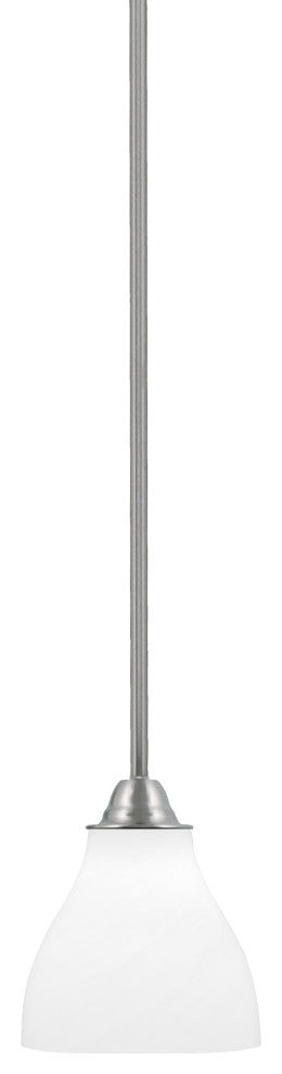 Paramount 1-Light Mini Pendant, Brushed Nickel, 6.25" White Marble Glass