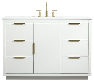 Bethany Single Bathroom Vanity, White, 48"