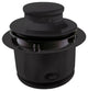 3-Bolt Mount Style Extra-Deep Disposal Flange And Stopper In Powder Coated Black