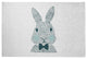 Monochrome Bunny Easter Chenille Rug, Ocean Abyss Green, 2'x3'