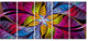 Pink Yellow Fractal Stained Glass, Abstract Canvas Art Print, 60"x28", 5 Panels
