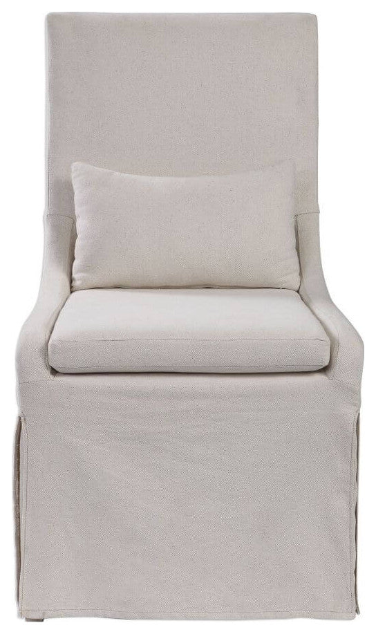 Uttermost Coley White Linen Armless Chair
