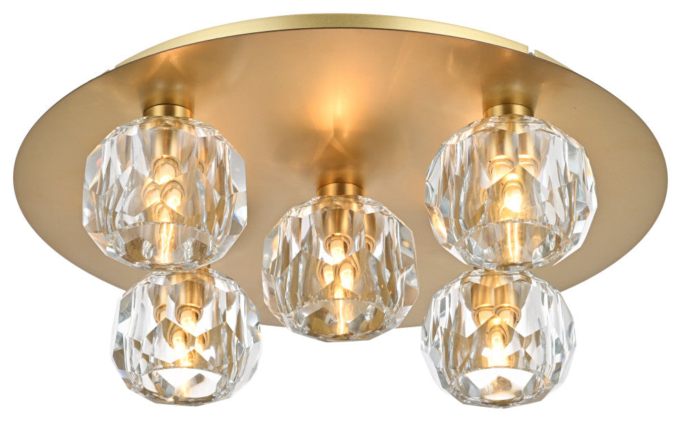 5 Light Ceiling Lamp, Gold