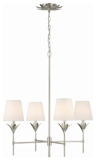 Broche 4-Light Chandelier, Antique Silver