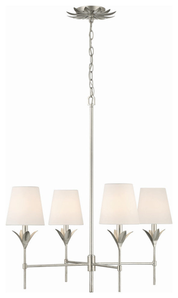 Broche 4-Light Chandelier, Antique Silver