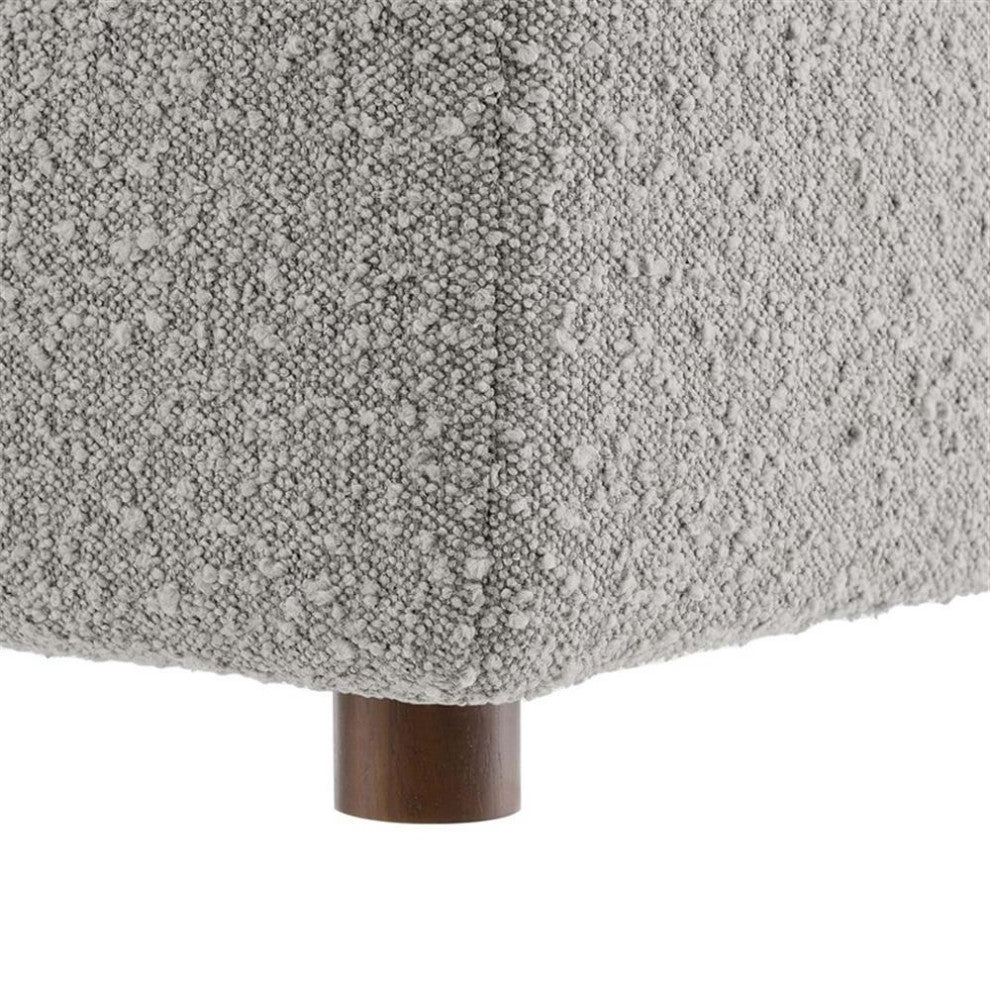 Modway Commix Upholstered Boucle Fabric Corner Chair in Light Gray
