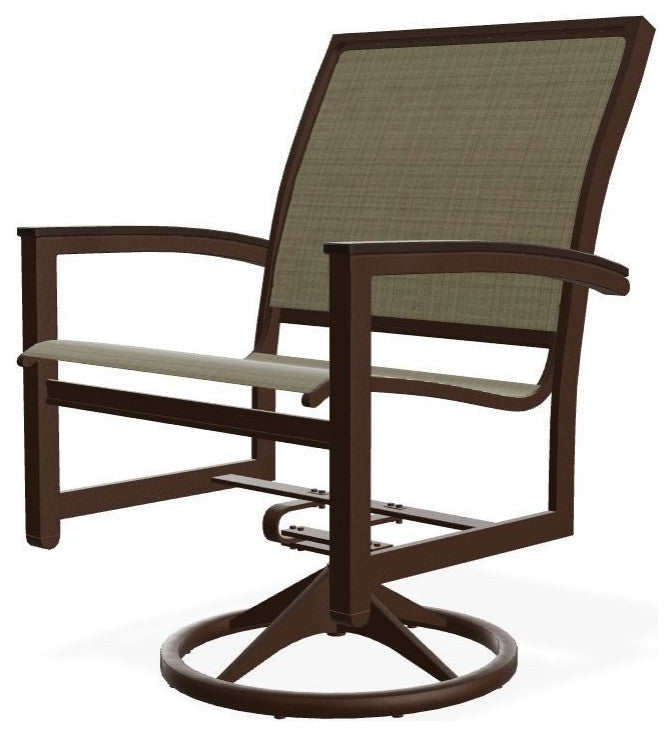 Bazza Sling Outdoor Swivel Rocker, Elevation Stone/Kona