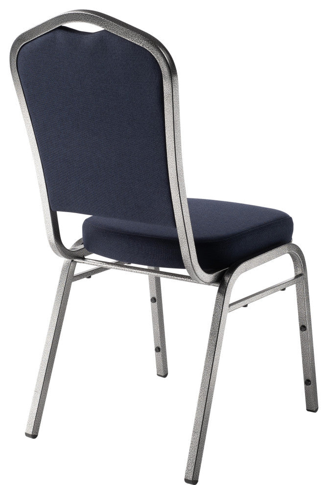 NPS 9300 Deluxe Fabric Stack Chair, Midnight Blue Seat/Silvervein Frame