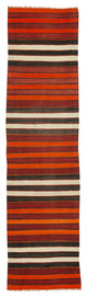 Rug N Carpet - Handwoven Oriental 2' 8" x 10' 9" Rustic Runner Kilim Rug