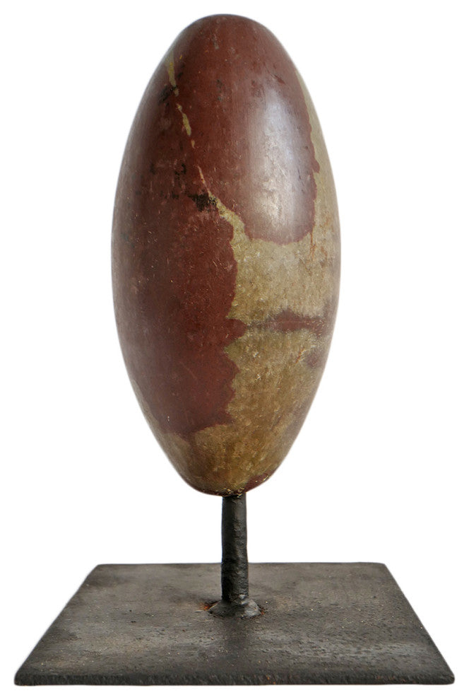 Natural Lingam Stone on Stand
