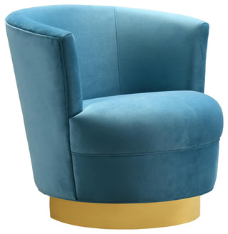 TOV Furniture Noah Lake Blue Swivel Chair