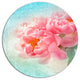 Peony Flowers Merged To Blue, Floral Round Wall Art, 11"