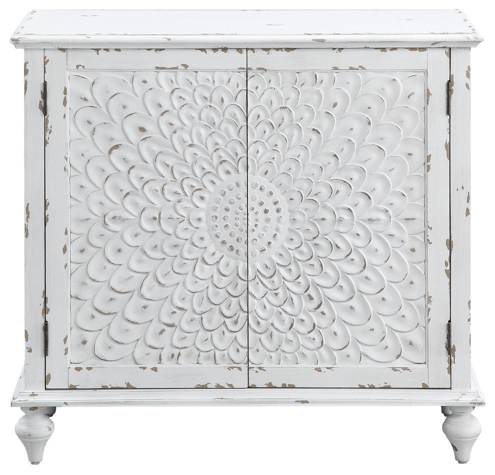 Daray Console Table, Antique White Finish