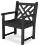Polywood Chippendale Garden Arm Chair, Black