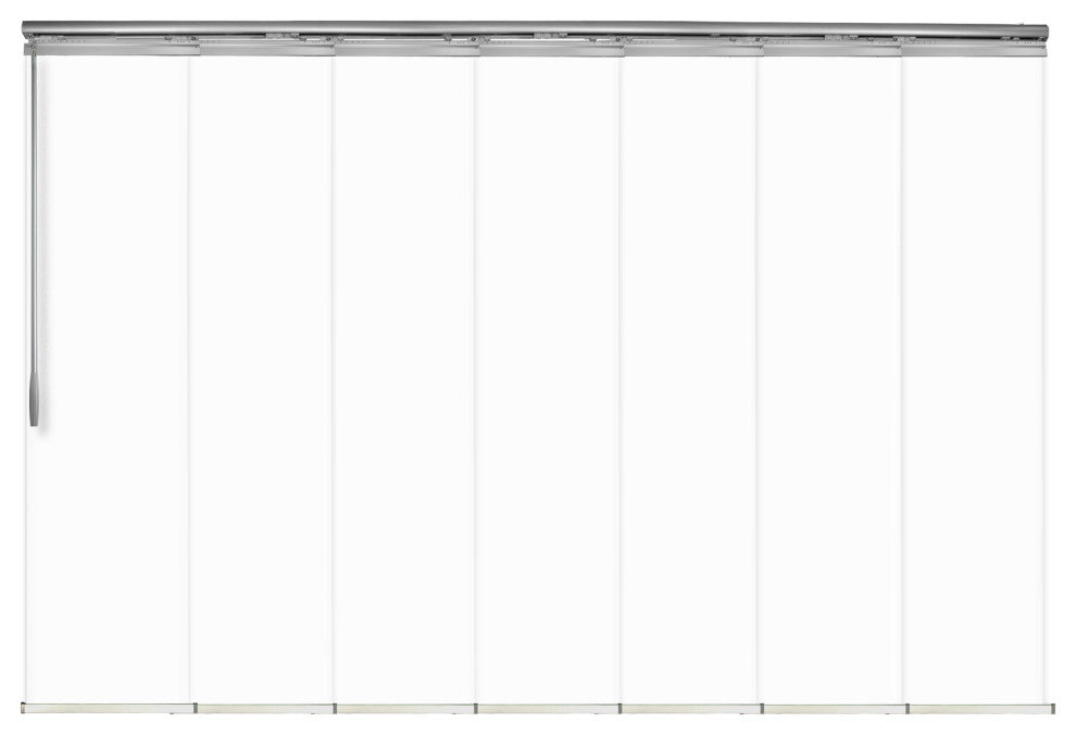 Navajo White 7-Panel Track Extendable Vertical Blinds 110-153"W