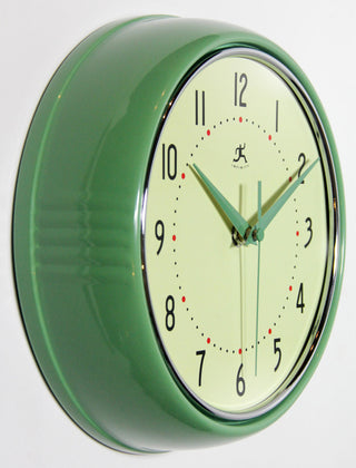 Infinity Instruments Retro Kitchen Vintage 50s Wall Clock, Green