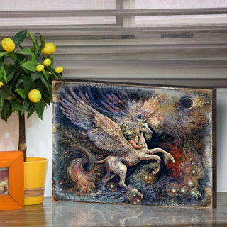 Unicorn Pegasus Wall and Table Top Wooden Decor, 12x9