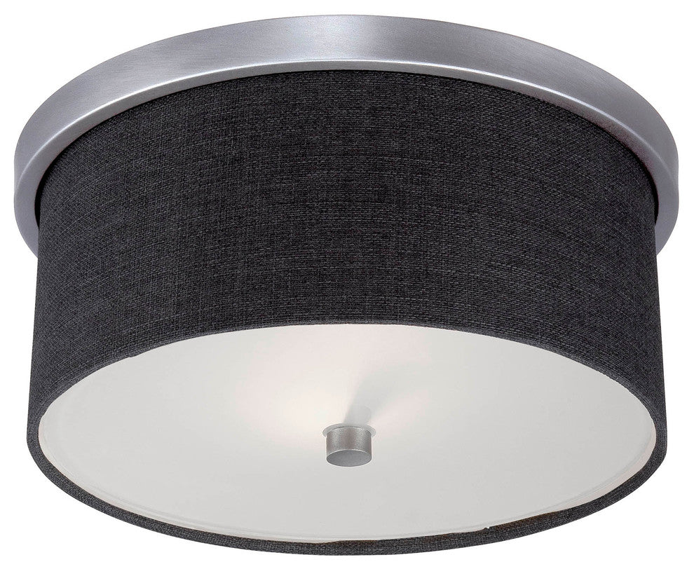 2 Light 13 in. Brushed Pewter Flushmount