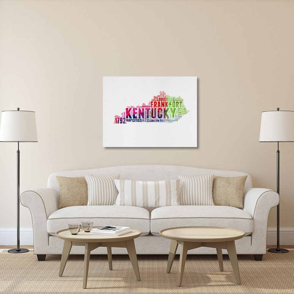 "Kentucky Watercolor Word Cloud" Fine Art Print
