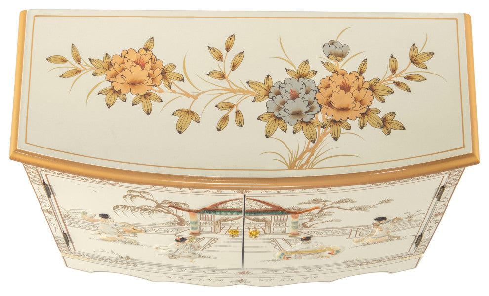 White Lacquer Hall Cabinet Royal Ladies