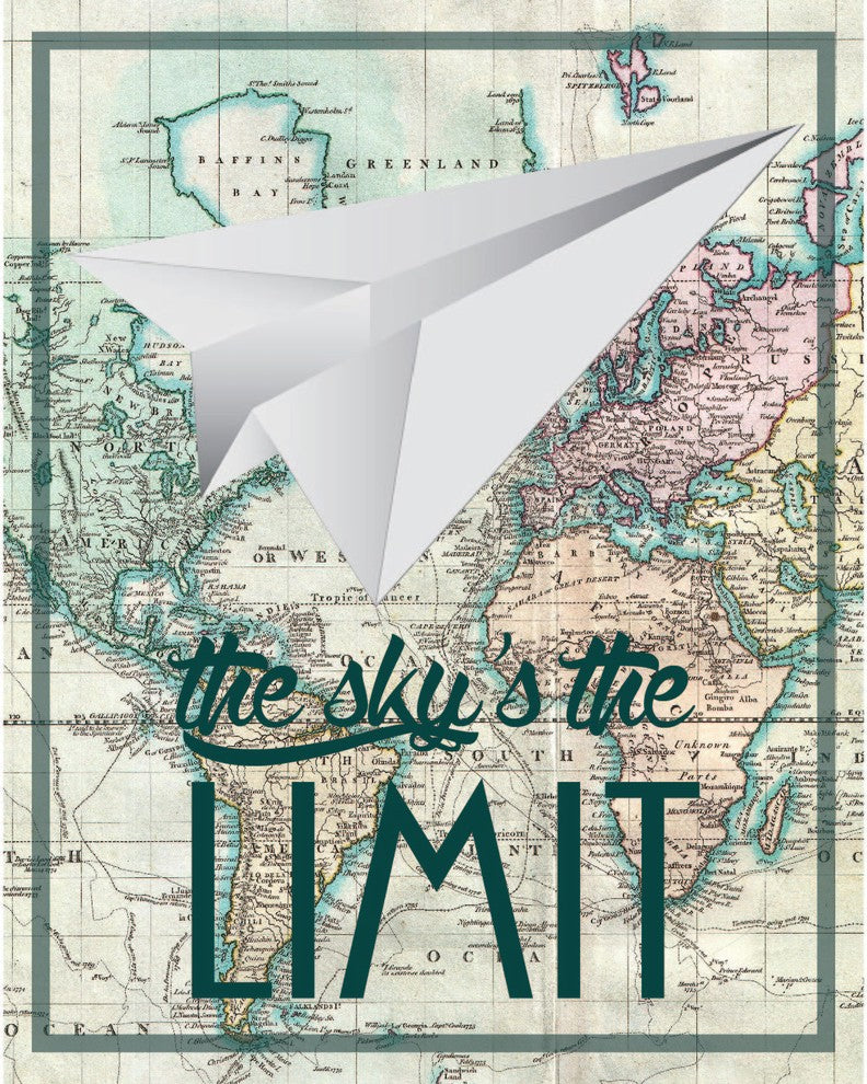 The Sky Is The Limit Paper Paper Print, 18"x24"