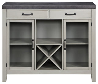 Hyland Dining Set, Table, Bench, 4 Chairs and Server