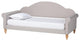 Baxton Studio Chaise Light Grey Fabric and Brown Finished Wood Twin Size Daybed