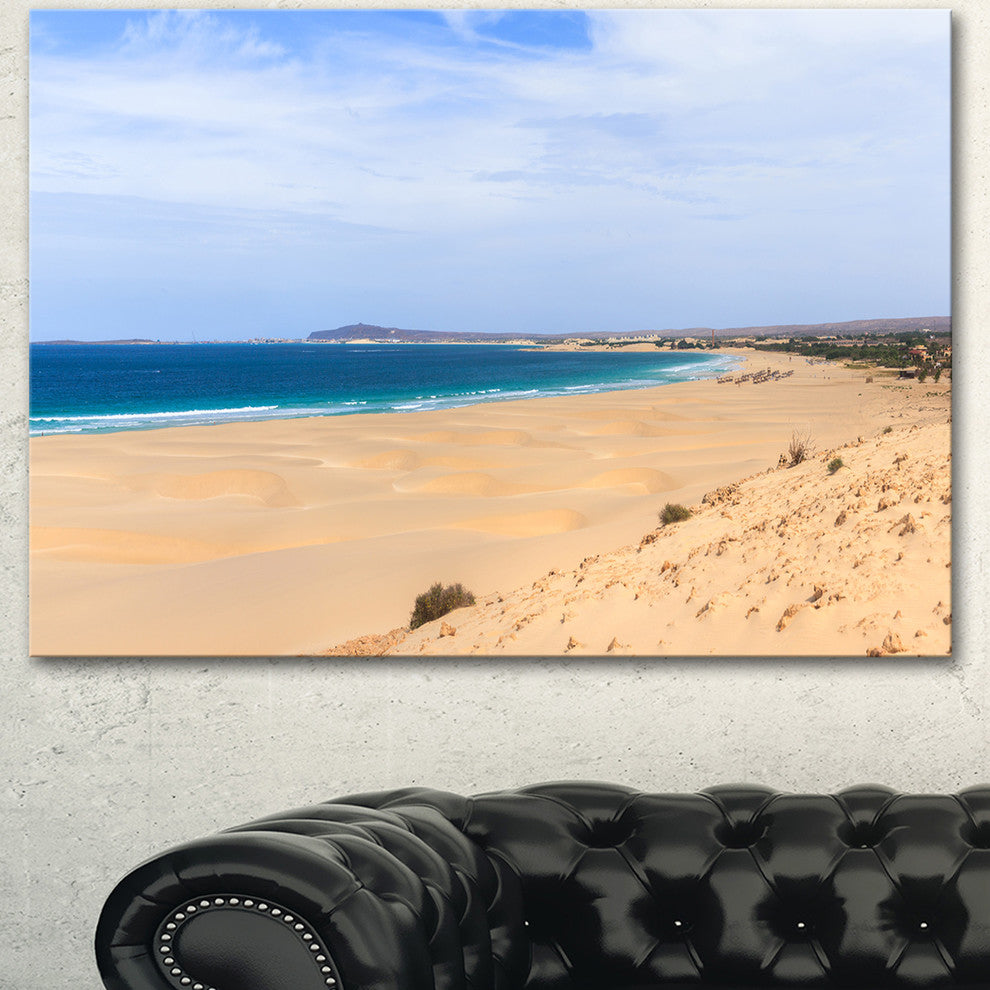 Sea and Clouds in Blue Sky, Seashore Canvas Art Print, 60"x28"