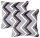 Chevron Faux Fur Pillow Shells, Set of 2, Gray Purple, 20"x20"
