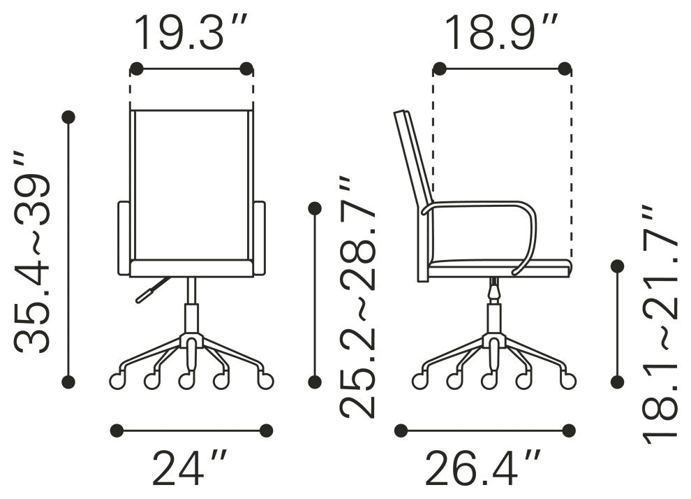 Profile Office Chair Black & Gold